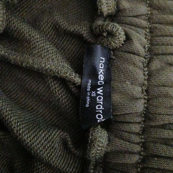 NEW Naked Wardrobe Cotton‎ Blend Sweatpants with Pockets in Olive Green, Size XS - Picture 8 of 10